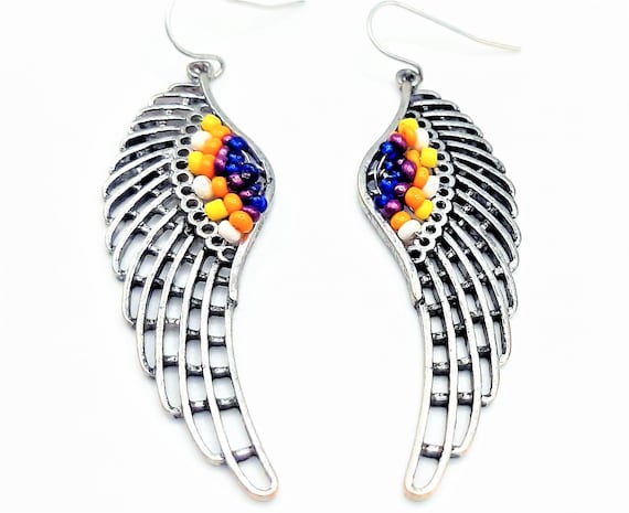 c.1990s Angel Wings Earrings... Dream Catcher Win… - image 2