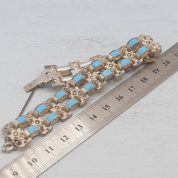 Bright Turquoise Glass Bracelet... c.1930s 1950s … - image 9