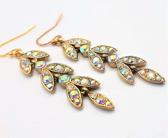 Long sparkly earrings deals