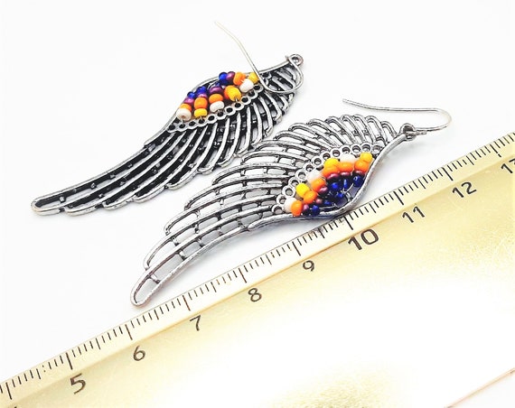 c.1990s Angel Wings Earrings... Dream Catcher Win… - image 5