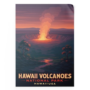 Impressão fotográfica do Parque Nacional dos Vulcões do Havaí, impressão de pôster de cratera de lava, arte de parede de viagem com natureza e vulcão | Moderno | Escritório | Decoração de casa
