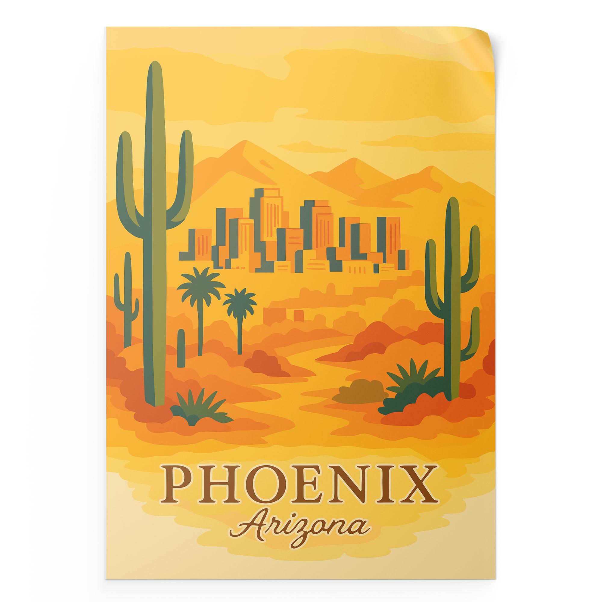 Evan Hecox Palm Spring Desert ポスター サイン入り Phoenix Photo Print, Cactus Landscape Poster Print, Phoenix AZ
