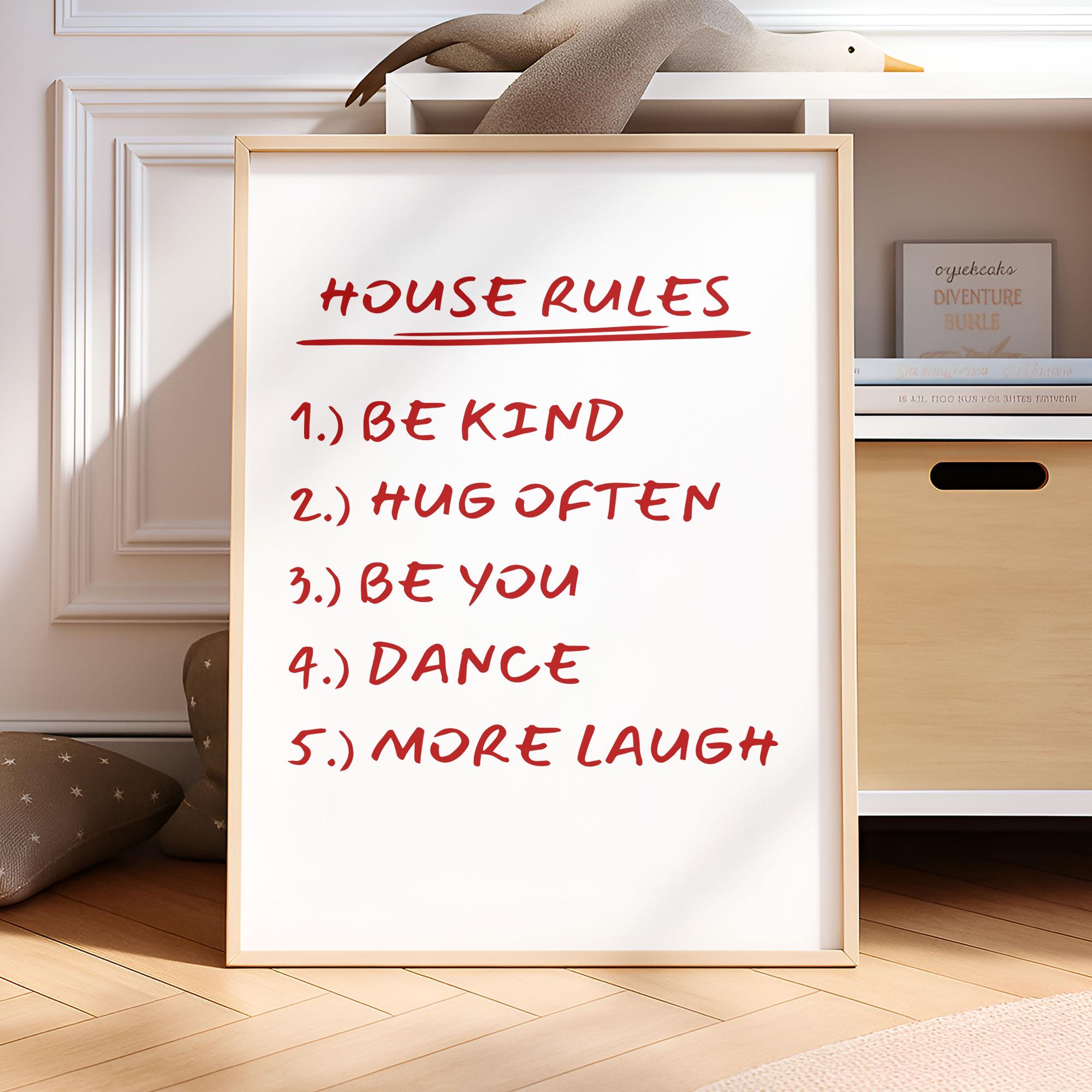 House Rules Printable Wall Art | Family Rules Poster | Housewarming ...