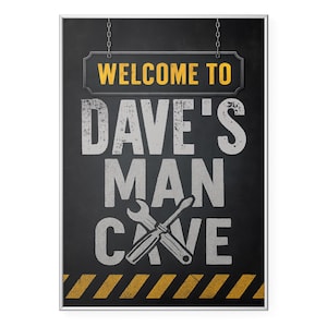 Custom Man Cave Poster Print, Man Cave Photo Print, Gift for Dad, Dads Man Cave Poster | Wall Art for Garage Man Cave