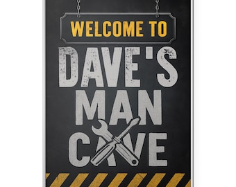 Custom Man Cave Poster Print, Man Cave Photo Print, Gift for Dad, Dads Man Cave Poster | Wall Art for Garage Man Cave