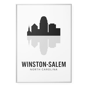 Winston-Salem Skyline Photo Print, Cityscape Poster Print, Minimalist Wall Art | Travel Gift | Office | Home Decor