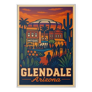 Glendale Arizona  Photo Print, Antiques District & Desert Landscape Poster Print, Arizona Wall Art | Modern | Office | Home Decor