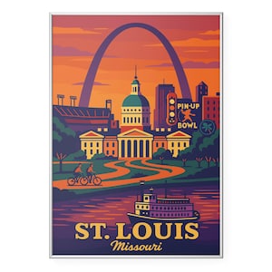 St. Louis Missouri Photo Print, Missouri Skyline Poster Print, Gateway Arch Wall Art | Modern | Office | Home Decor