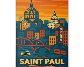 Saint Paul Minnesota Photo Print, Minnesota Skyline Poster Print, Minnesota Wall Art | Modern | Office | Home Decor