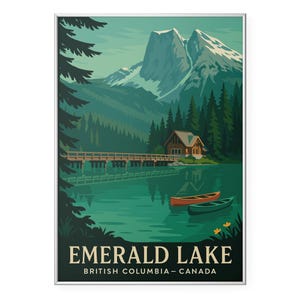 Emerald Lake Photo Print, British Columbia Canada Poster Print, Yoho National Park Wall Art | Modern | Office | Home Decor