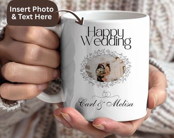 Gepersonaliseerde mok trouwfoto, ideeën huwelijkscadeau, gepersonaliseerde mok, uniek cadeau, cadeau-ideeën paar, mok jubileumcadeau