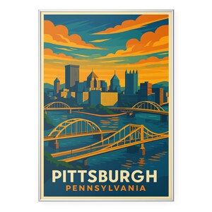 Pennsylvania Photo Print, Pittsburgh Skyline Poster Print, Cityscape Wall Art | Modern | Office | Home