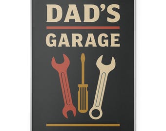 Custom Garage Photo Print, Gift for Dad, Papa Grandpa Dads Man Cave Poster | Wall Art for Garage Man Cave