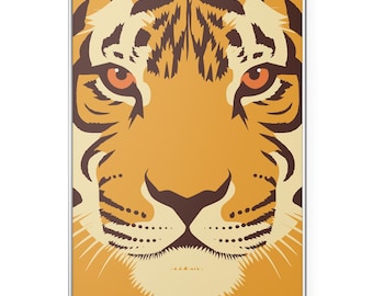 Tiger Wall Art Print, Bold Animal Poster, Wildlife Home Décor, Big Cat Artwork, Jungle Safari Art, Modern Tiger Illustration