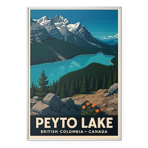 Peyto Lake Lake, Fotodruck, British Columbia Kanada Poster Druck, Natur Wand Kunst | Modern | Büro | Wohndekor