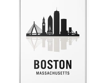 Boston Skyline Photo Print, Massachusetts Poster Print, Minimalist Wall Art | Modern | Office | Home Decor
