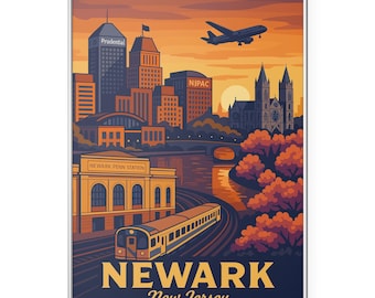 Newark New Jersey Photo Print, Penn Station Poster Print, Cathedral Basilica & City Wall Art | Modern | Office | Home Decor