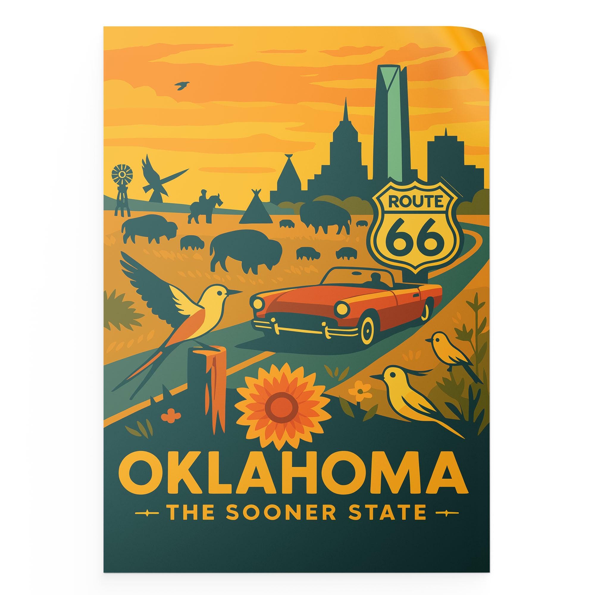 Oklahoma Photo Print, the Sooner State Poster Print, Route 66 Wall