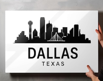 Dallas Texas Photo, Glossy Aluminium Metal Photo Panel Home Office Decor Wall Art