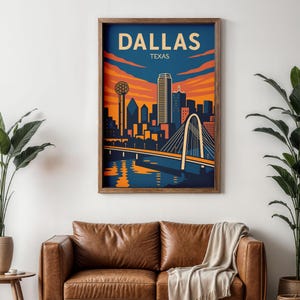 Dallas Photo Print, Dallas Skyline at Dusk Poster Print, Dallas TX Wall ...