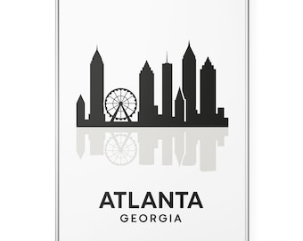 Atlanta Georgia Skyline Photo Print, Black and White Atlanta Poster Print, Cityscape Wall Art | Modern | Office | Home Decor