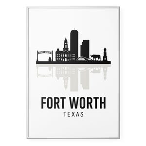 Fort Worth Texas Photo Print, City Skyline Poster Print, Silhouette Wall Art | Modern | Office | Home Decor