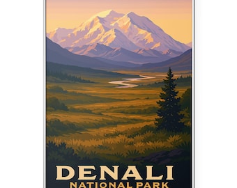 Denali National Park Photo Print,  Alaska Mountain Poster Print, Adventure Nature Wall Art | Modern | Office | Home Decor