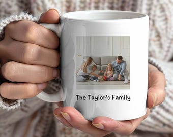 Gepersonaliseerde mok familiefoto, uniek cadeau, koffiemok, keramische mok, perfect cadeau, koffiekopje, kantoorcadeau, gepersonaliseerd cadeau