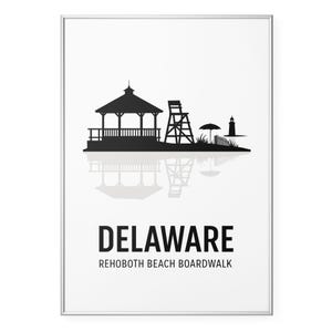 Impression photo Boardwalk du Delaware, impression de poster de plage de Rehoboth, oeuvre d&#39;art murale côtière du Delaware | Moderne | Bureau | Décoration d&#39;intérieur