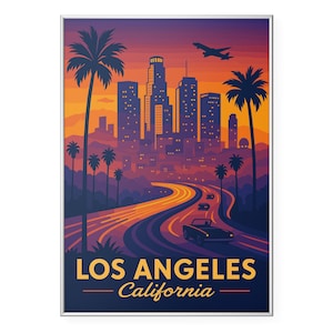Los Angeles Fotodruck, Los Angeles Skyline Poster Druck, Los Angeles, CA Wall Art | Modern | Büro | Wohndekor