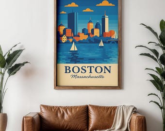 Boston Photo Print, Boston Skyline Poster Print, Iconic Landmarks Wall Art | Modern | Office | Home Decor