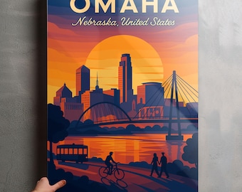Omaha Nebraska Photo, Glossy Aluminium Metal Photo Panel Home Office Decor Wall Art