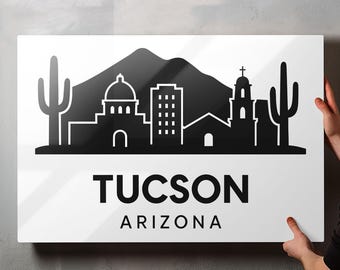 Tucson Arizona Photo, Glossy Aluminium Metal Photo Panel Home Office Decor Wall Art