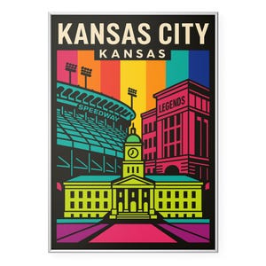 Kansas Photo Print, Kansas City Poster Print, Urban Wall Art | Retro | Office | Home Decor