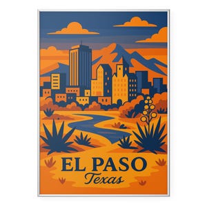 El Paso Photo Print, El Paso Texas Poster Print, Mountains & Southwest Charm Wall Art | Modern | Office | Home Decor