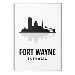 Fort Wayne Skyline Photo Print, Silhouette Poster Print, Indiana City Wall Art | Modern | Office | Home Decor