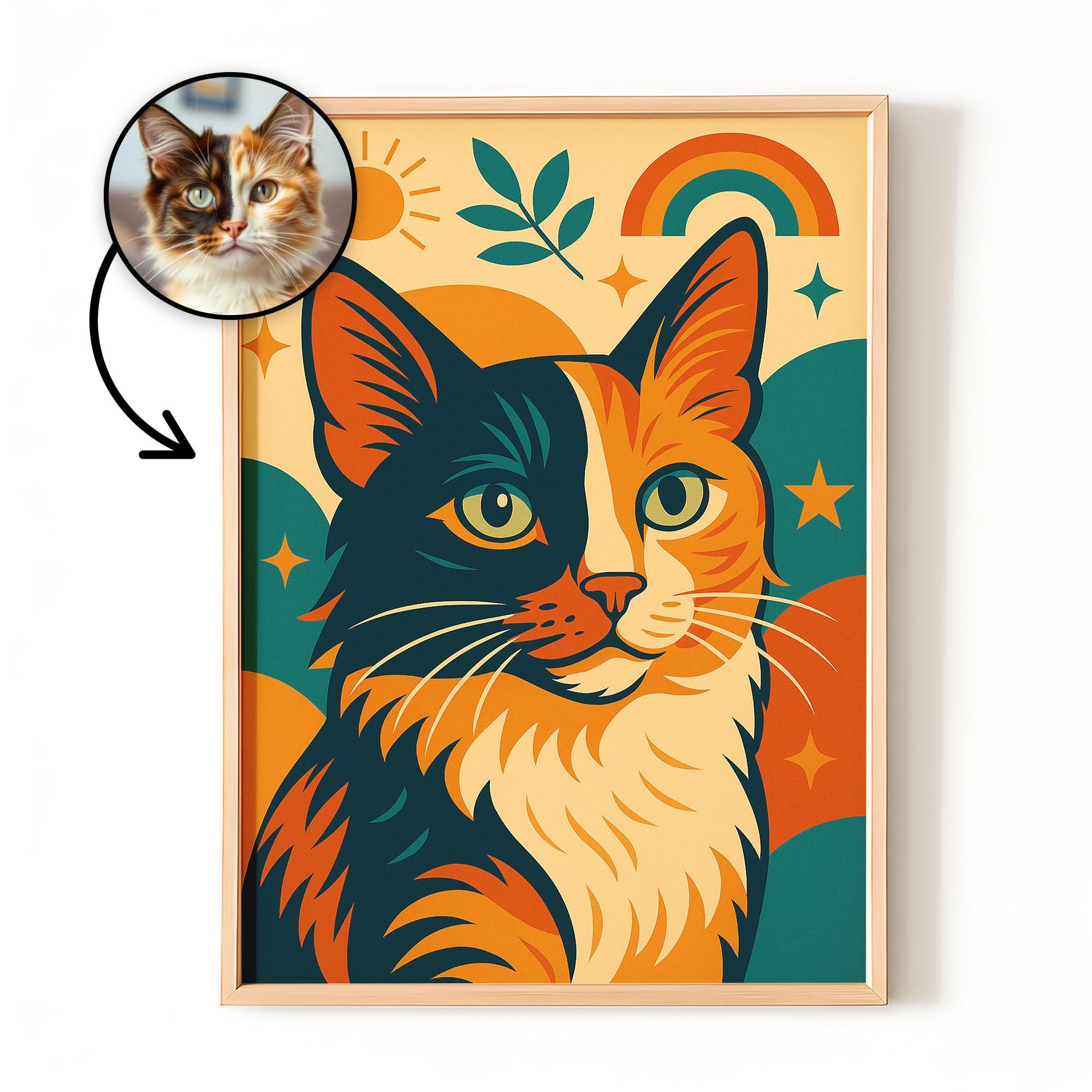 Retro Pop Art Pet Portrait | Custom Colorful Dog or Cat