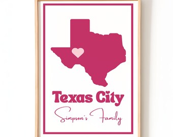 Custom Location Printable Wall Art | Custom City & Name Wall Art | Personalized Map Art | Personalized State Pride Home Decor