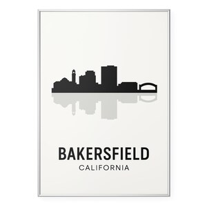 Bakersfield Skyline Photo Print, Cityscape Poster Print, Minimalist Wall Art | Modern | Office | Home Decor