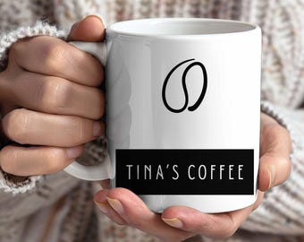 Custom Coffee Mug, Unique Gift, Coffee Mug, Minimalist Coffee Bean Mug, Perfect Gift, Coffee Cup, Barista Gift