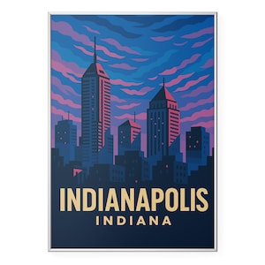 Indiana Photo Print, Indianapolis City Skyline Poster Print, Indianapolis IN Wall Art | Modern | Office | Home Decor