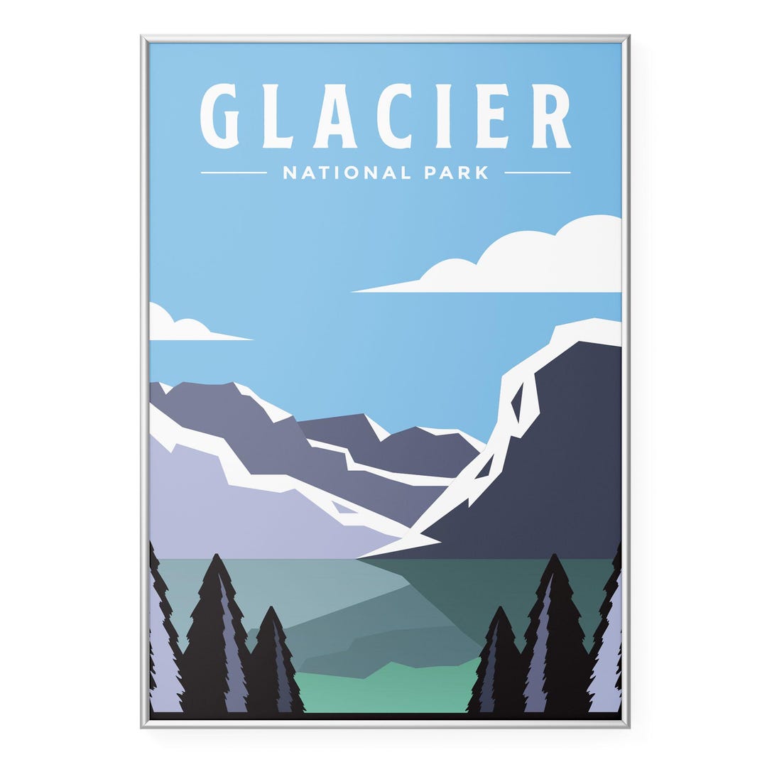 Glacier Bay National Park Poster | Vintage Alaska Wall Art | Retro ...