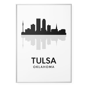 Tulsa Oklahoma Skyline Photo Print, Modern Cityscape Poster Print, Minimalist Wall Art | Modern | Office | Home Decor