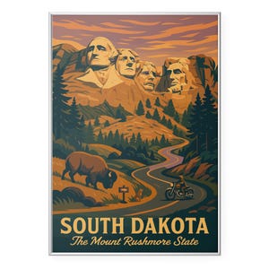 South Dakota Photo Print, Mount Rushmore Poster Print, Mount Rushmore State Wall Art | Modern | Office | Home Decor