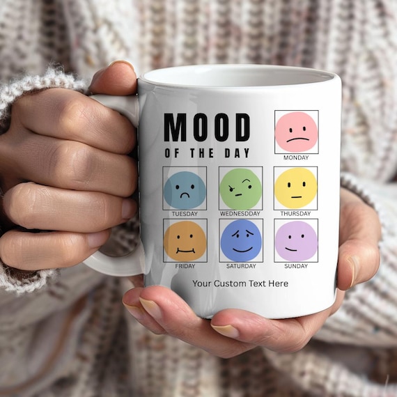 Mood of the Day Mug, Unique Gift, Coffee Mug, Mood of the Day Mug, Perfect  Gift, Coffee Cup, Colorful Emotional Faces Mug - Etsy