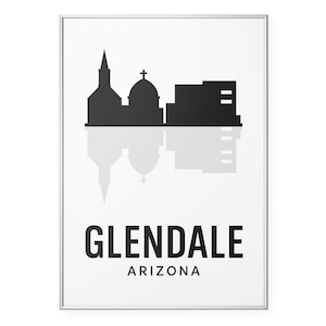 Glendale Arizona Skyline Photo Print, Cityscape Poster Print, Travel Wall Art | Modern | Office | Home Decor