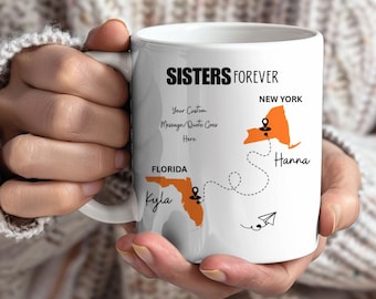 Personalized Sisters Forever Mug, Unique Gift, Coffee Mug, Ceramic Mug, Perfect Gift, Custom Cup, Custom Sister Bond Gift