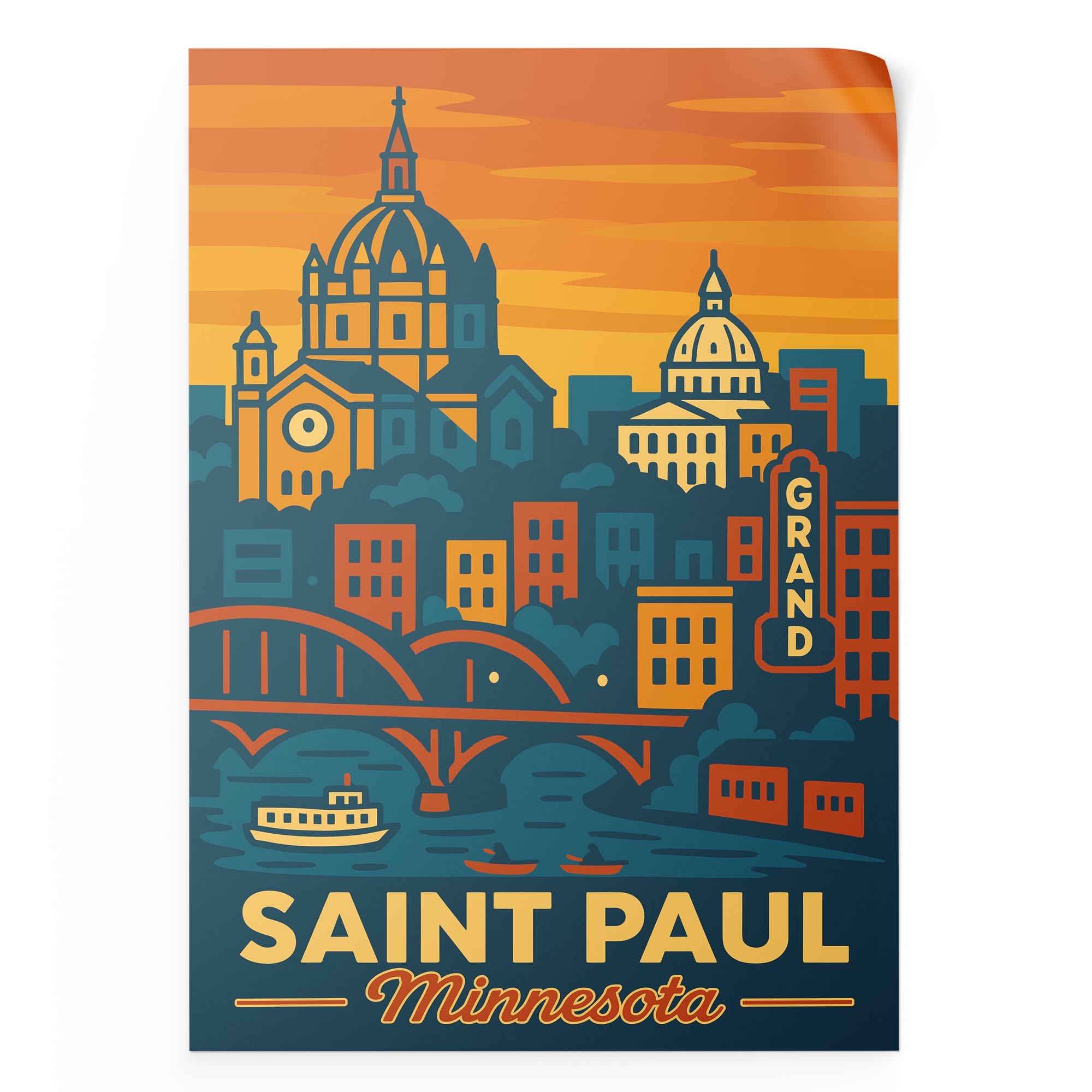 Saint Paul Minnesota Photo Print, Minnesota Skyline Poster Print