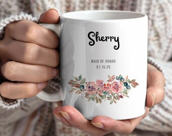 Mok bruidsmeisje, ideeën huwelijkscadeau, gepersonaliseerde mok, koffiekopjes paar, uniek cadeau, cadeau-ideeën paar, mok jubileumcadeau, mok jubileumcadeau