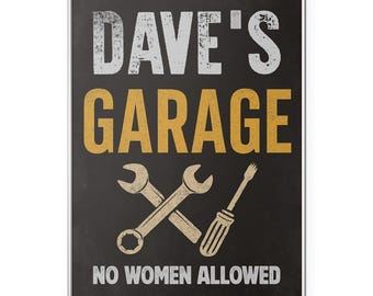 Custom Garage Wall Print, Add Any Name & Text, Gift for Dad Papa Grandpa, Dad Poster Print, Customized Gifts,